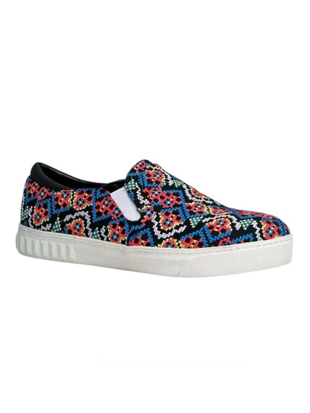 CIRCUS by SAM EDELMAN “CELESTE” COLORFUL GEOMETRIC PRINT SLIP-ON SNEAKERS SIZE 8